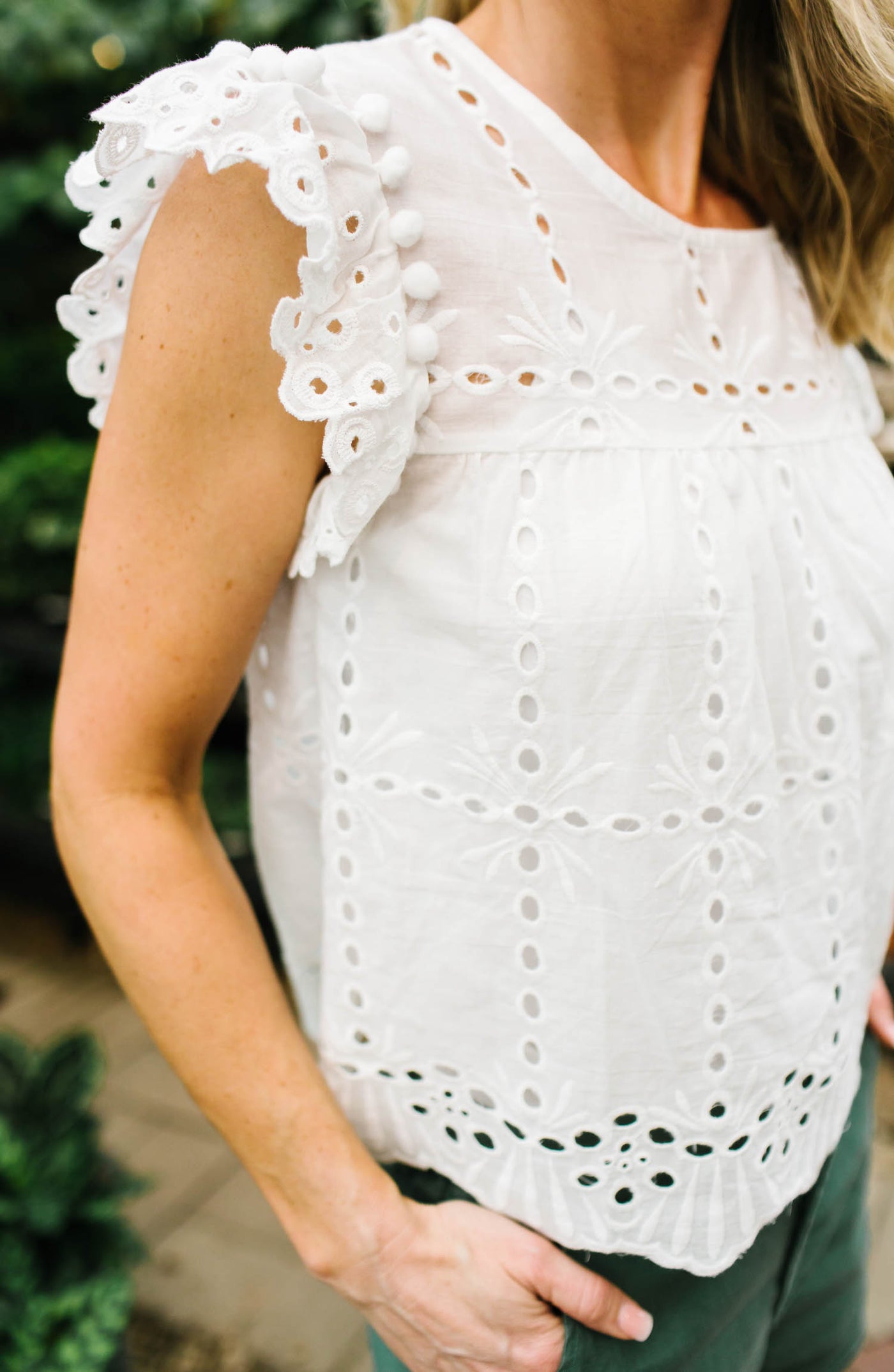 Babydoll Pom Pom Top – Trinity Clothing