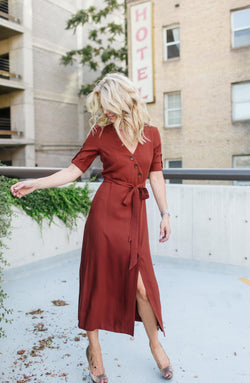 Button Up Your Story Midi Dress