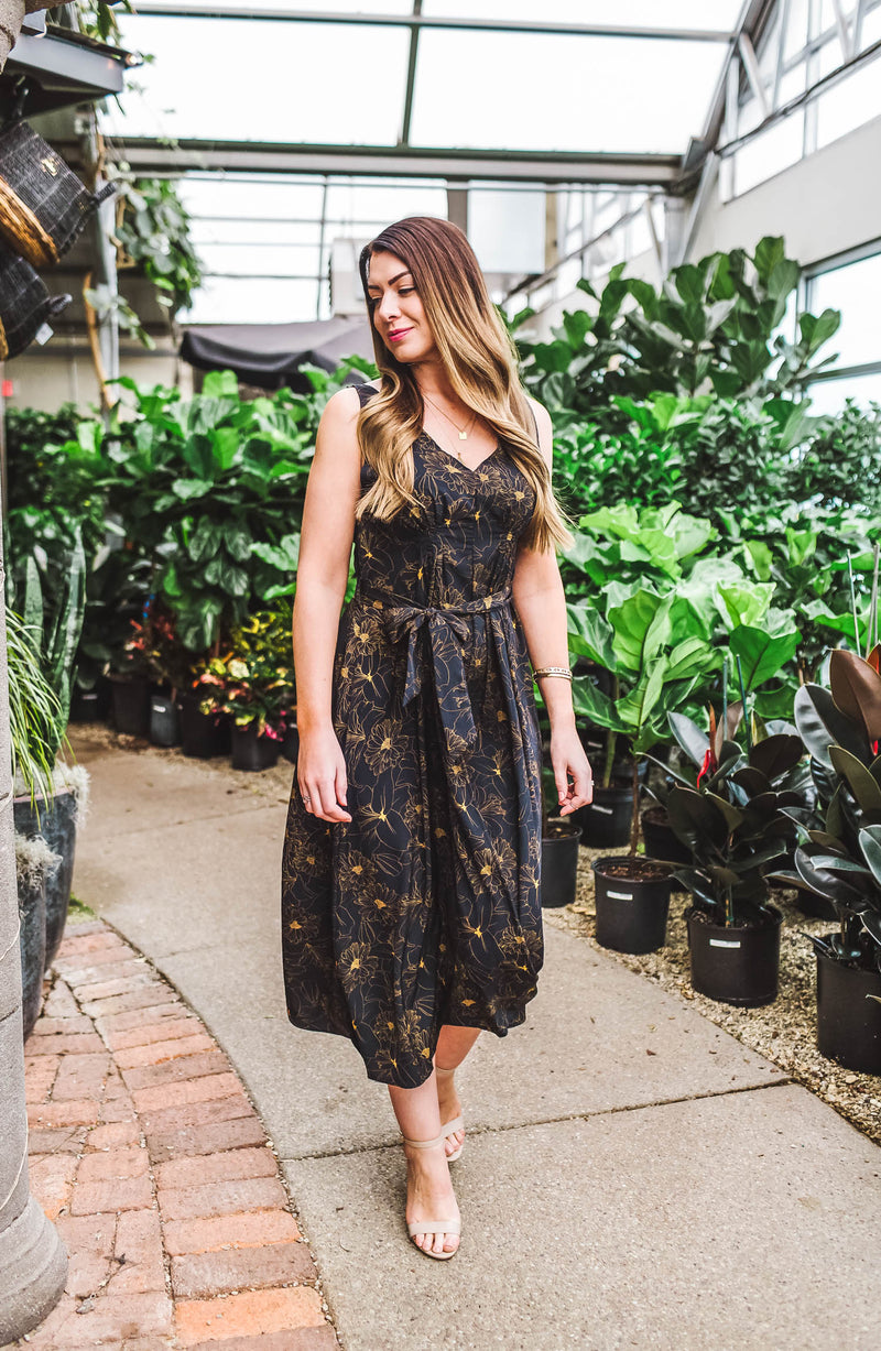 belted flowy dress Bright Print Halter Belted Maxi Shirt Dress - Multicolor