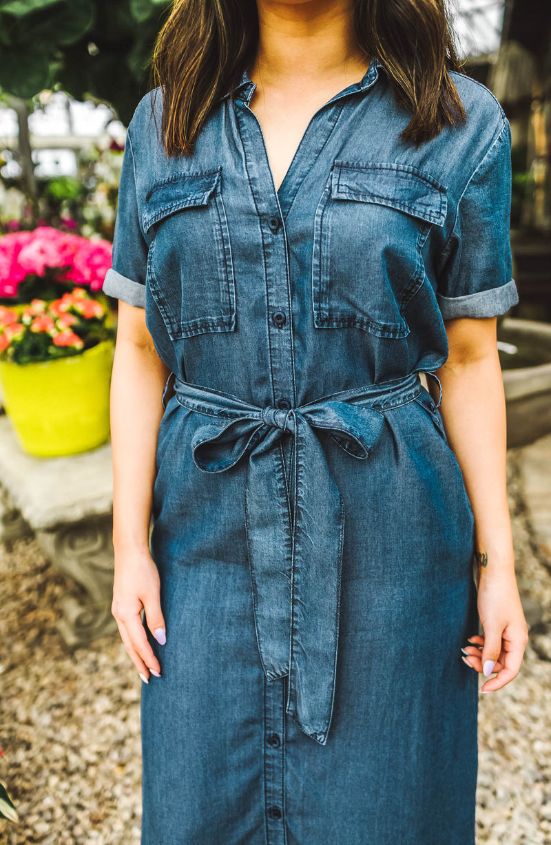 Jem Denim Shirt Dress FINAL SALE Trinity Clothing Jem Denim Shirt Dress FINAL SALE Trinity Clothing