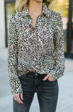Panther Leopard Printed Blouse
