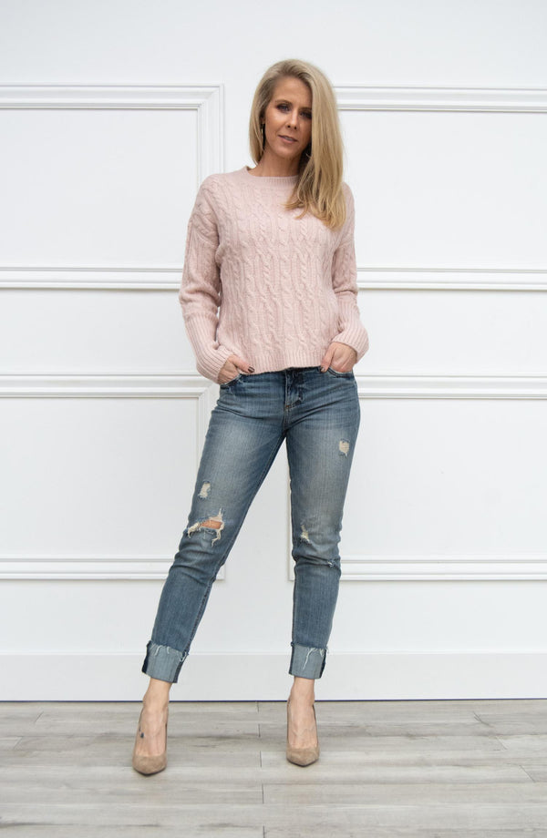 Pinkie Cloud Cable Knit Sweater
