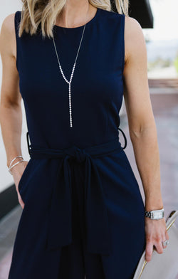 Rachel Crop Navy Jumpsuit Trinity Clothing