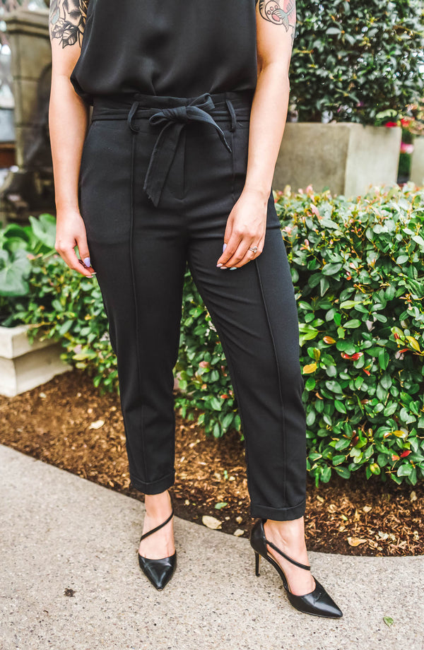 Tegan Black Paperbag Trousers Trinity Clothing