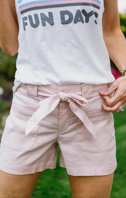 Nina Tie Belt Linen Short