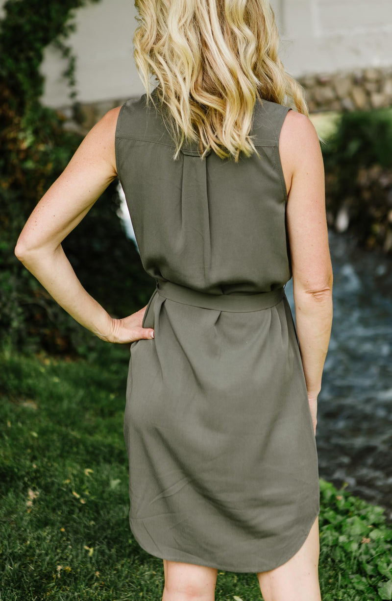 Tie Front Utility Dress Trinity Clothing Tie Front Utility Dress Trinity Clothing