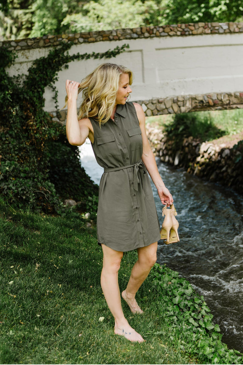 Tie Front Utility Dress – Trinity Clothing Tie Front Utility Dress – Trinity Clothing