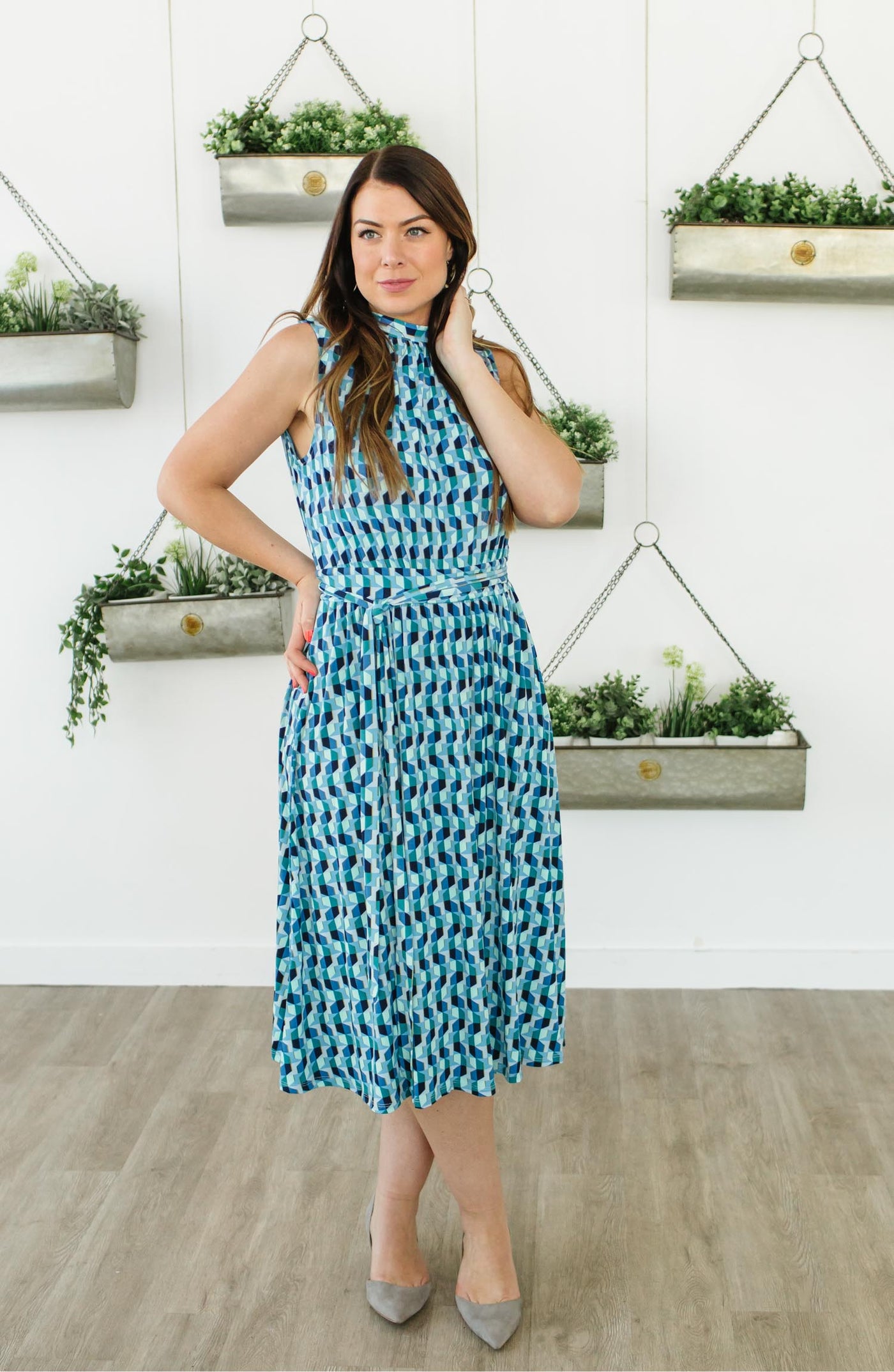 mindy midi dress Mindy Shirred Midi Dress FINAL SALE – Trinity Clothing