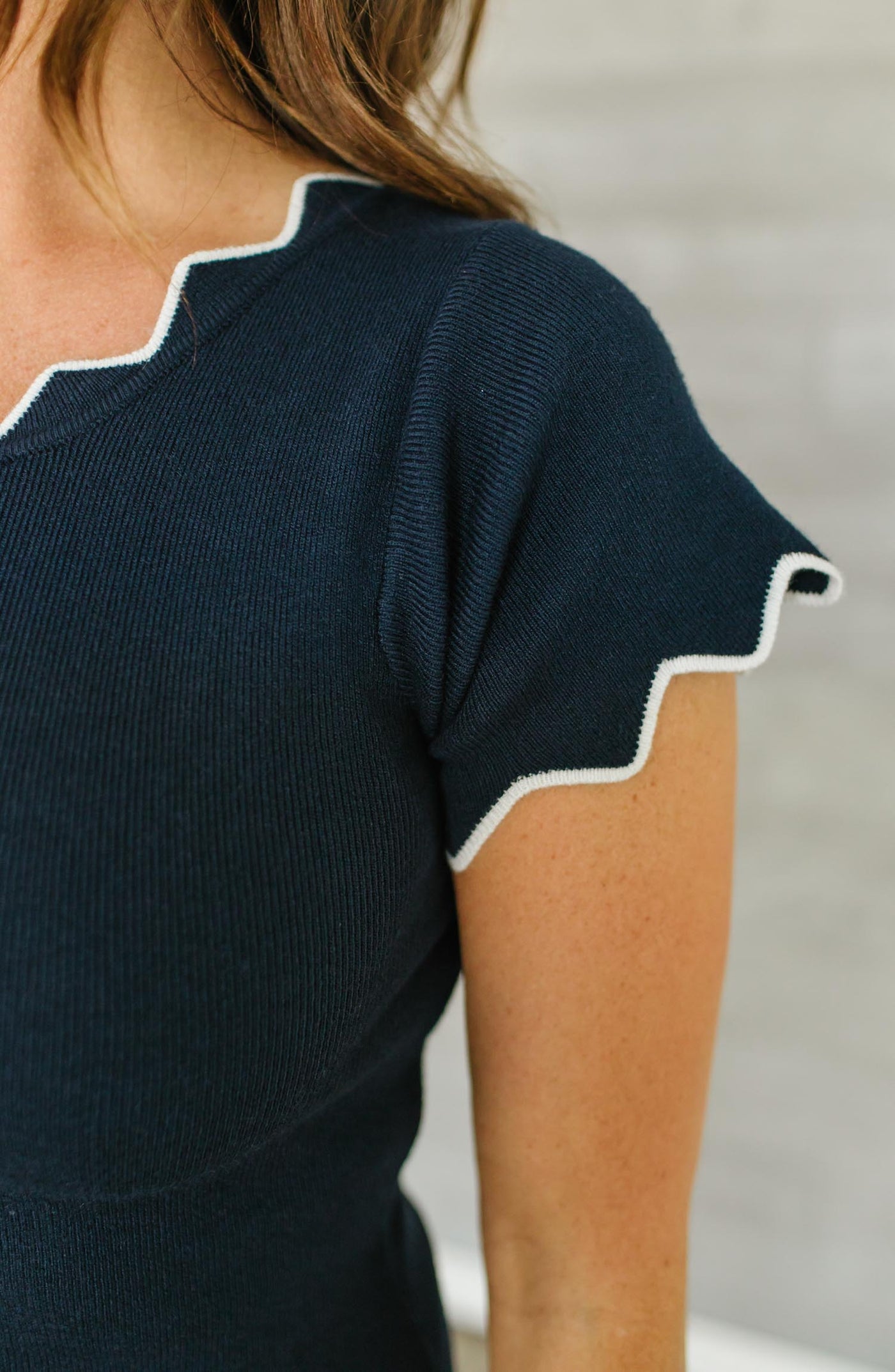 Zig-zag Neck Knit Dress FINAL SALE – Trinity Clothing